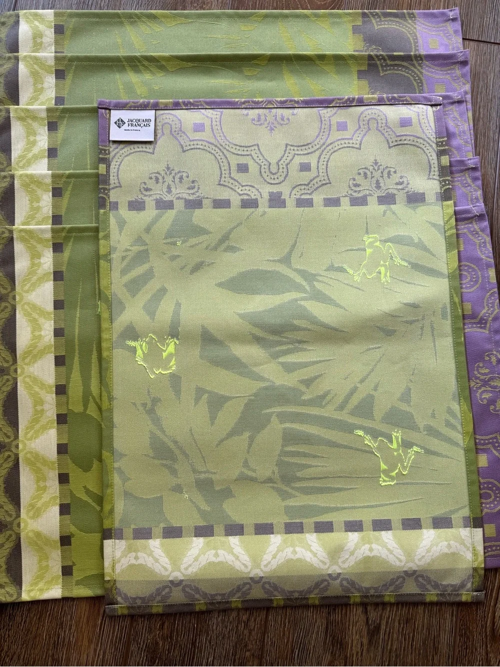 Le Jacquard Français Bahia 6 Placemats FROGS